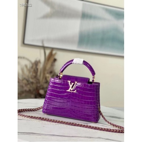 Louis Vuitton krokodilbőr CAPUCINES BB M48865 lila