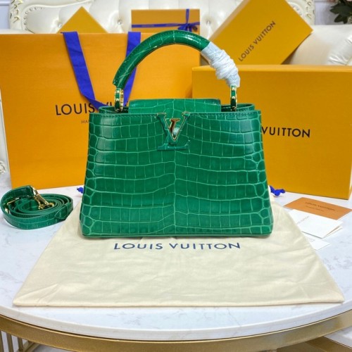 Louis Vuitton krokodilbőr CAPUCINES BB M81190 zöld