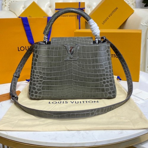 Louis Vuitton krokodilbőr CAPUCINES M48866 sötétszürke