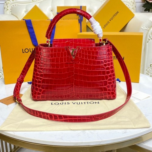 Louis Vuitton krokodilbőr CAPUCINES M48866 piros