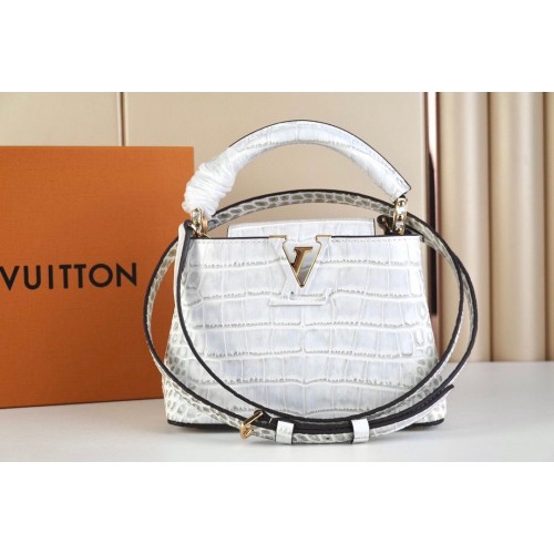 Louis Vuitton krokodilbőr CAPUCINES MINI M48865 világosszürke