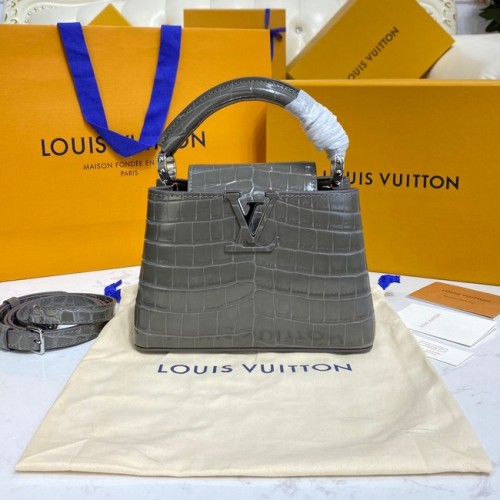 Louis Vuitton krokodilbőr CAPUCINES MINI M81190 sötétszürke