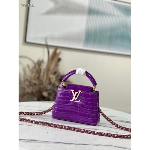 Louis Vuitton krokodilbőr CAPUCINES MINI M81190 lila