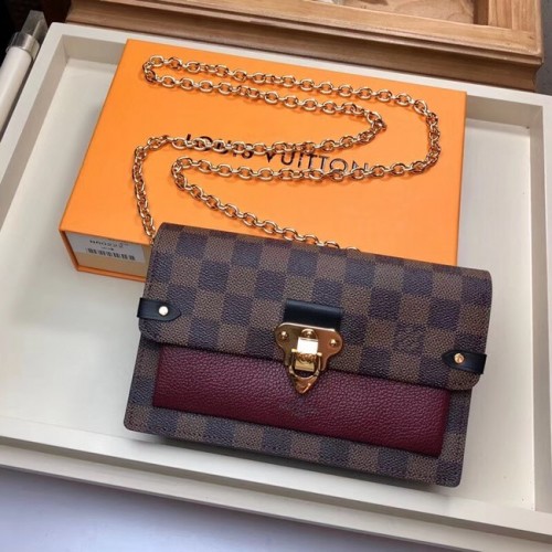 Louis Vuitton eredeti VAVIN CHAIN WALLET N60237 Lie de Vin