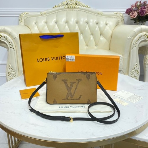 Louis Vuitton Vászon Dupla Cipzáras Tasak M80084 Barna