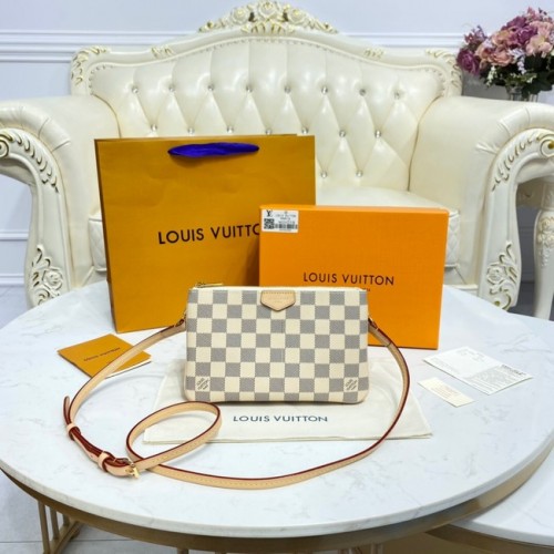 Louis Vuitton Damier Azur Canvas dupla cipzáras tasak M80084