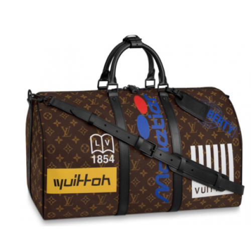 Louis vuitton eredeti Keepall Bandoulière 50 M44643 M44642 Gesztenyebarna