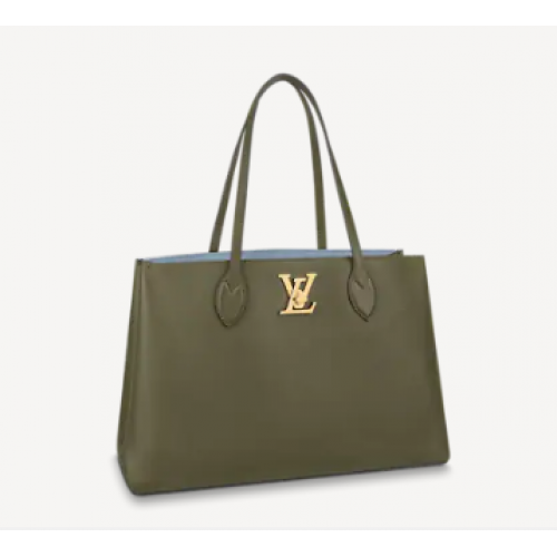 Louis vuitton eredeti LOCKME bevásárlótáska M57345 Khaki Zöld