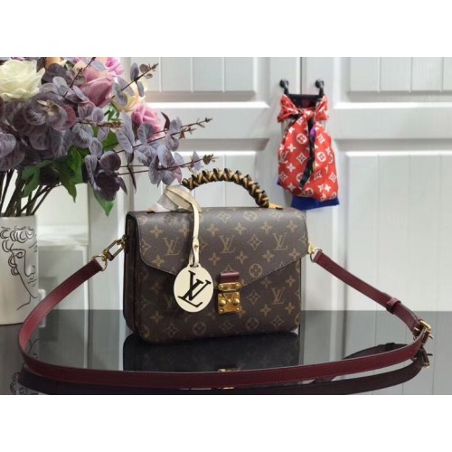 Louis vuitton eredeti monogram vászon POCHETTE METIS M43984 bordó