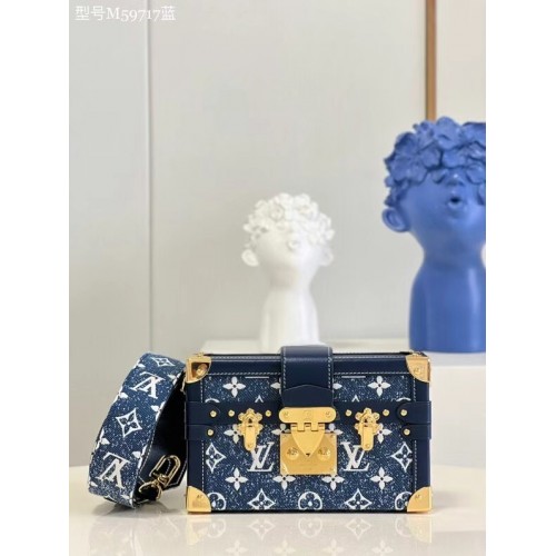 Louis vuitton eredeti PETITE MALLE táska M59717 kék