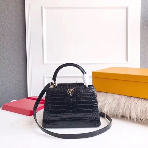 Louis vuitton eredeti krokodilbőr CAPUCINES PM M94587 fekete