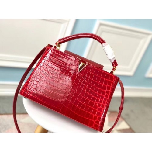 Louis vuitton eredeti krokodilbőr CAPUCINES PM N93163 piros