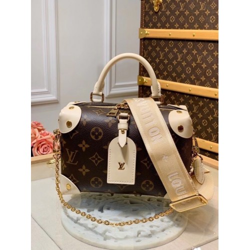 Louis vuitton eredeti bőr PETITE MALLE SOUPLE táska M45531 krémszínű