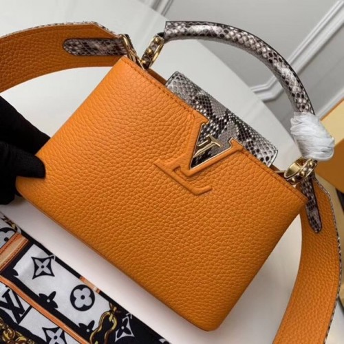 Louis vuitton eredeti taurillon bőr mini kapucnis táska N95509 sárga