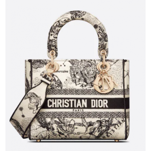 MEDIUM DIOR Latte Toile de Jouy Zodiac hímzés M0565OR