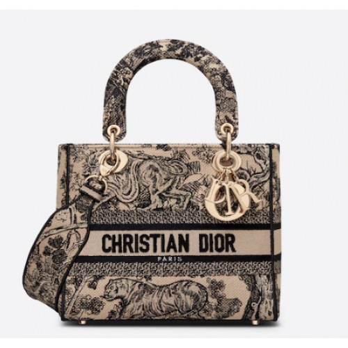 KÖZEPES NŐI D-LITE TÁSKA Barna Toile de Jouy hímzés M0565OTDT