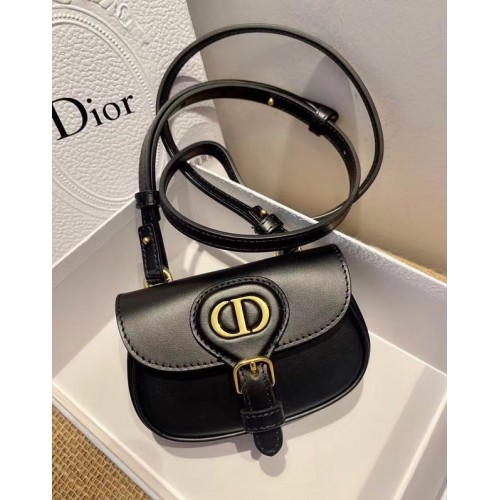 MINI DIOR BOBBY TÁSKA Meleg Taupe Dobozos Borjúbőr S5109U FEKETE
