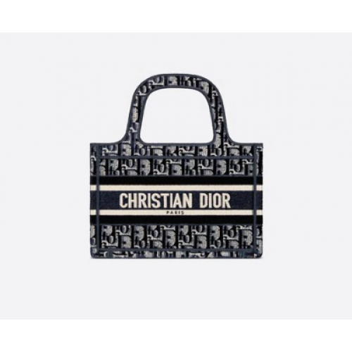 MINI DIOR KÖNYVTÁSKA Kék Dior Ferde Hímzett Bársony S5475Z