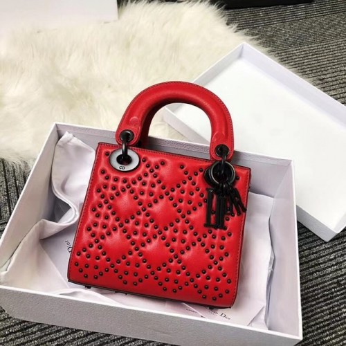 MINI LADY DIOR TÁSKA BORJÚBŐR M0598S piros