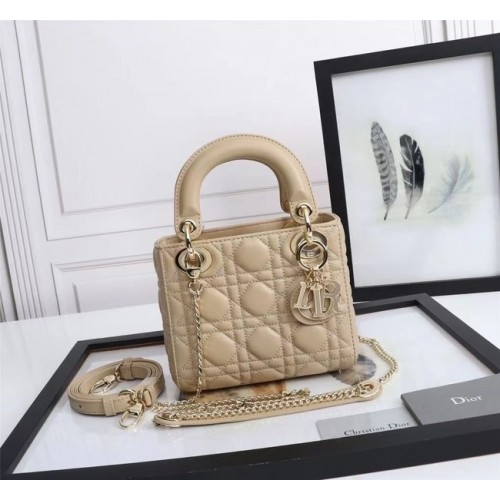 MINI LADY DIOR TÁSKA Báránybőr M0566OE Bézs