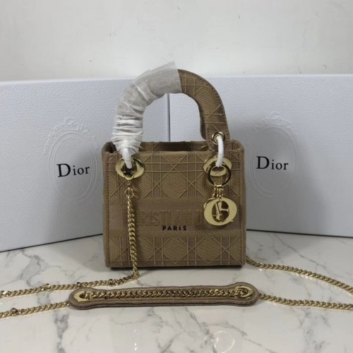 MINI LADY DIOR HÍMZETT VÁSZON TÁSKA C4531 Nude