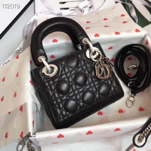 MINI LADY DIOR-TAS VAN LAMSLEER CAL44500 fekete