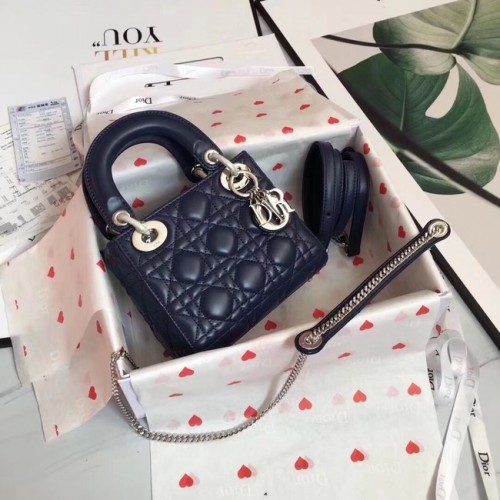 MINI LADY DIOR BÁRÁNYBŐR TÁSKA CAL44500 kék