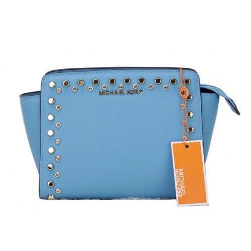 Michael Kors Mini Selma Messenger táska eredeti bőr MK1879 világoskék