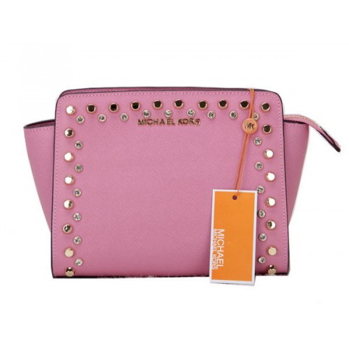Michael Kors Mini Selma Messenger táska eredeti bőr MK1879 rózsaszín