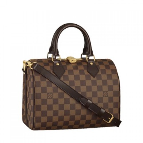 Louis Vuitton Damier Ebene Canvas Speedy 25 vállpánttal N41181