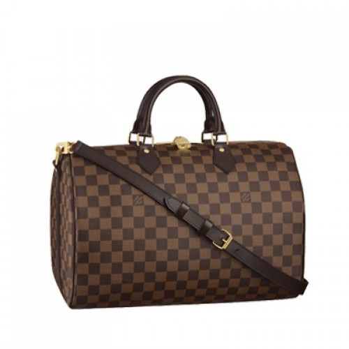 Louis Vuitton Damier Ebene Vászon Speedy 35 Táska Vállpánttal N41182