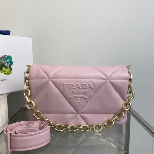 Prada Párnázott nappabőr válltáska 1BD306 rózsaszín