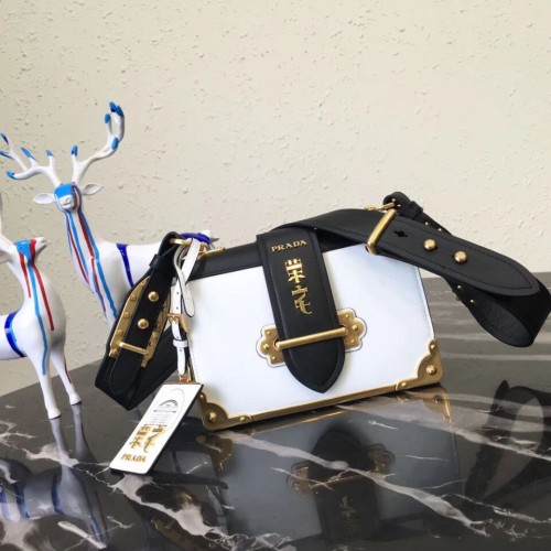 Prada Cahier bőr válltáska 1BD045 fekete-fehér