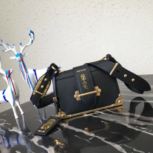 Prada Cahier Bőr Válltáska 1BD045 Fekete