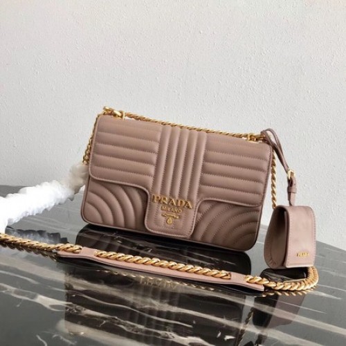 Prada Diagramme közepes bőr táska 1BD108 Sötét Rózsaszín