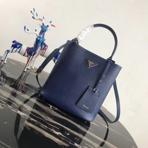 Prada Dupla Saffiano Bőr Táska 1BA212 Kék