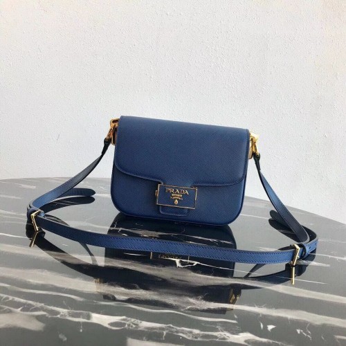 Prada Embleme Saffiano bőr táska 1BD217 zöld