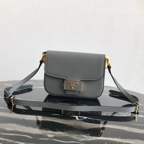 Prada Embleme Saffiano bőr táska 1BD217 szürke