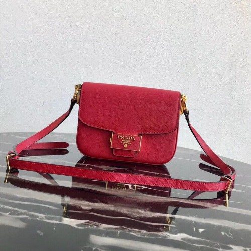 Prada Embleme Saffiano bőr táska 1BD217 piros