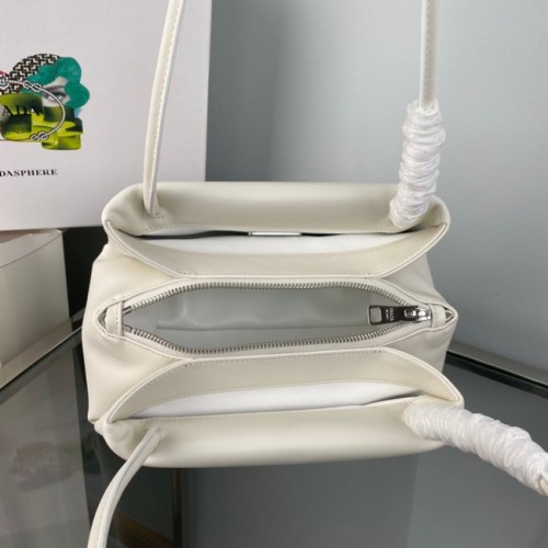 Prada Bőr Háromszög alakú Táska 1BA368 Fehér