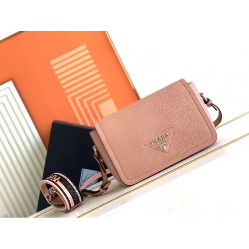 Prada bőr táska vállpánttal 1DB443 rózsaszín