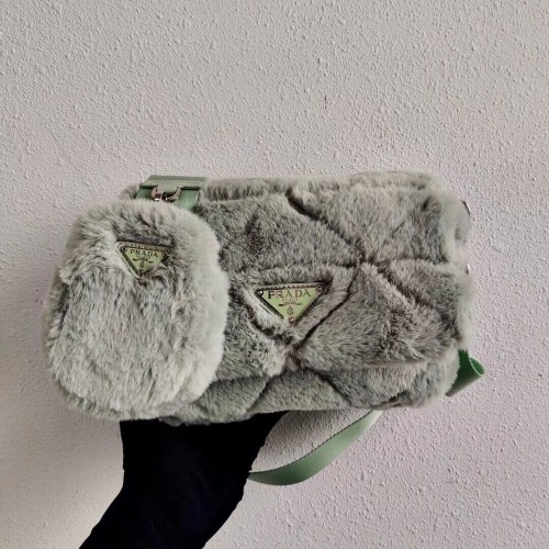 Prada Mink szőrből készült válltáska 1BC292M világoszöld