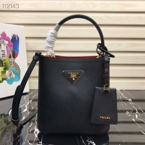 Prada Panier Kis Eredeti Saffiano Táska 1BA217 Fekete