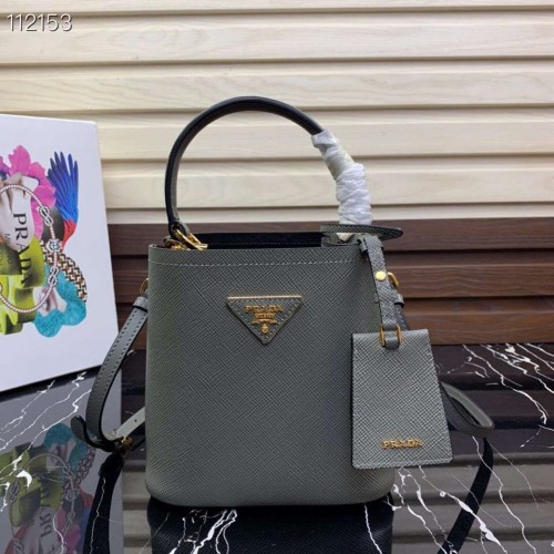 Prada Panier Kis Eredeti Saffiano Táska 1BA217 Szürke