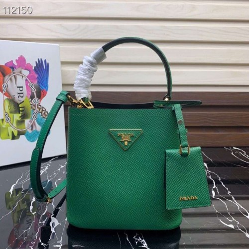 Prada Panier Kis Eredeti Saffiano Táska 1BA217 Zöld