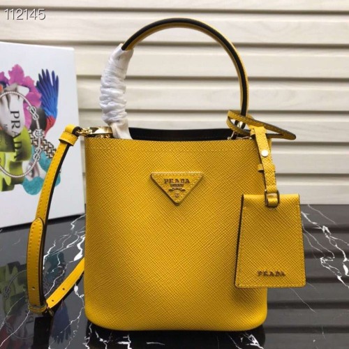 Prada Panier Kis Eredeti Saffiano Táska 1BA217 Sárga