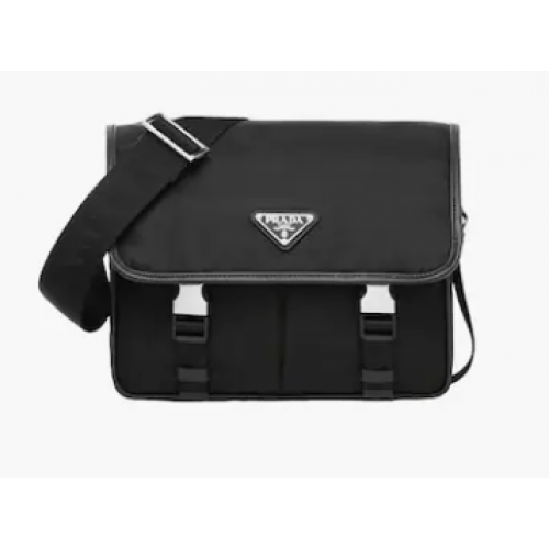 Prada Re-Nylon és Saffiano bőr válltáska 2VD769 fekete