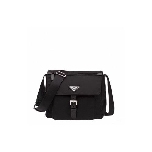 Prada Re-Nylon és Saffiano bőr válltáska BD8994 fekete