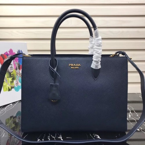 Prada Saffiano Leather Tote Large 1BA153 sötétkék