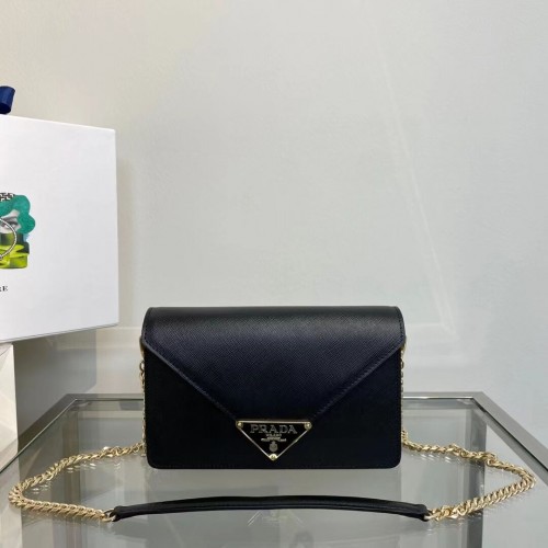 Prada Saffiano bőr Identity válltáska 1BM318 fekete